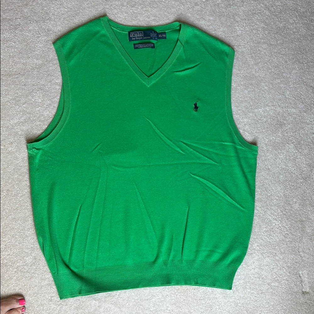 Polo by Ralph Lauren Green V-Neck Sweater Vest